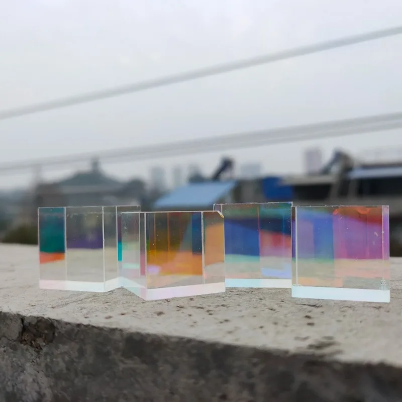 

2PCS Defective Science Splitter Prisma Cross Dichroic X-Cube Prism RGB Combiner Optical Glass Lens Telescopio Optometry Crystals
