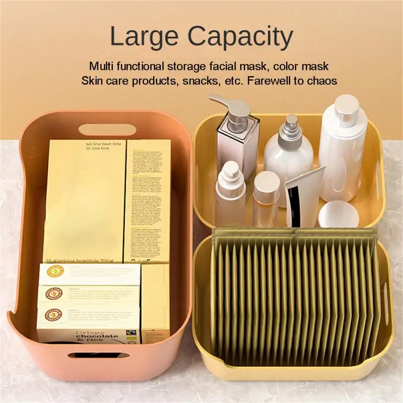 1/2PCS Storage Basket Handle Design Storage Desktop Multifunction Non-slip Portable Fall Resistance Classification Heighten