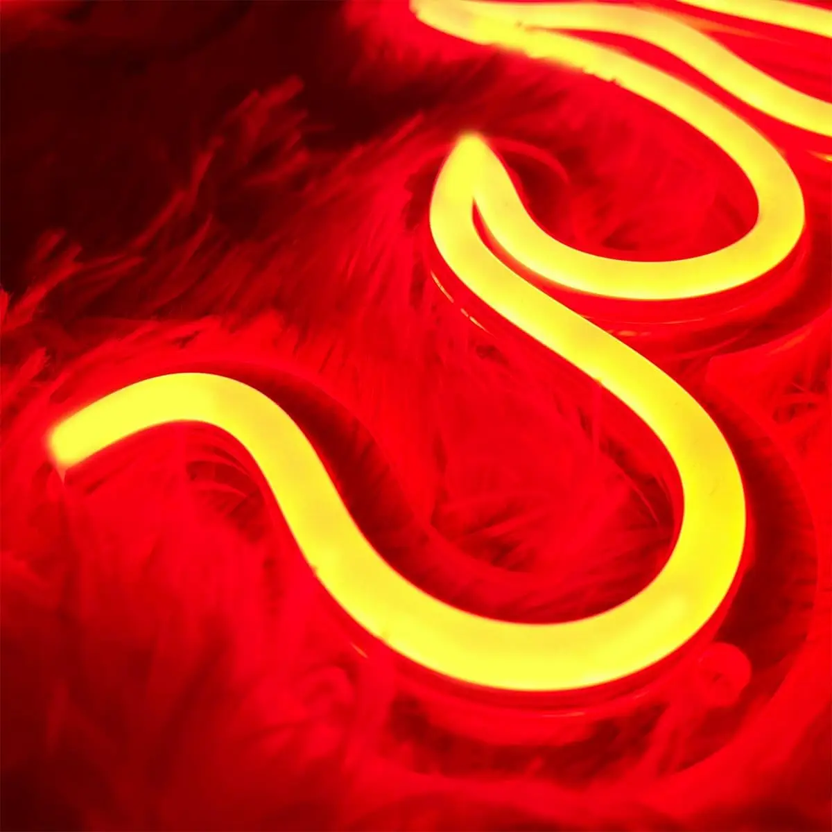 Red Flame Neon Sign Dimmable USB LED Neon Light Aesthetic Wall Decor for BBQ Bistro Motorcycle Man Cave Dorm Party Decor Gift