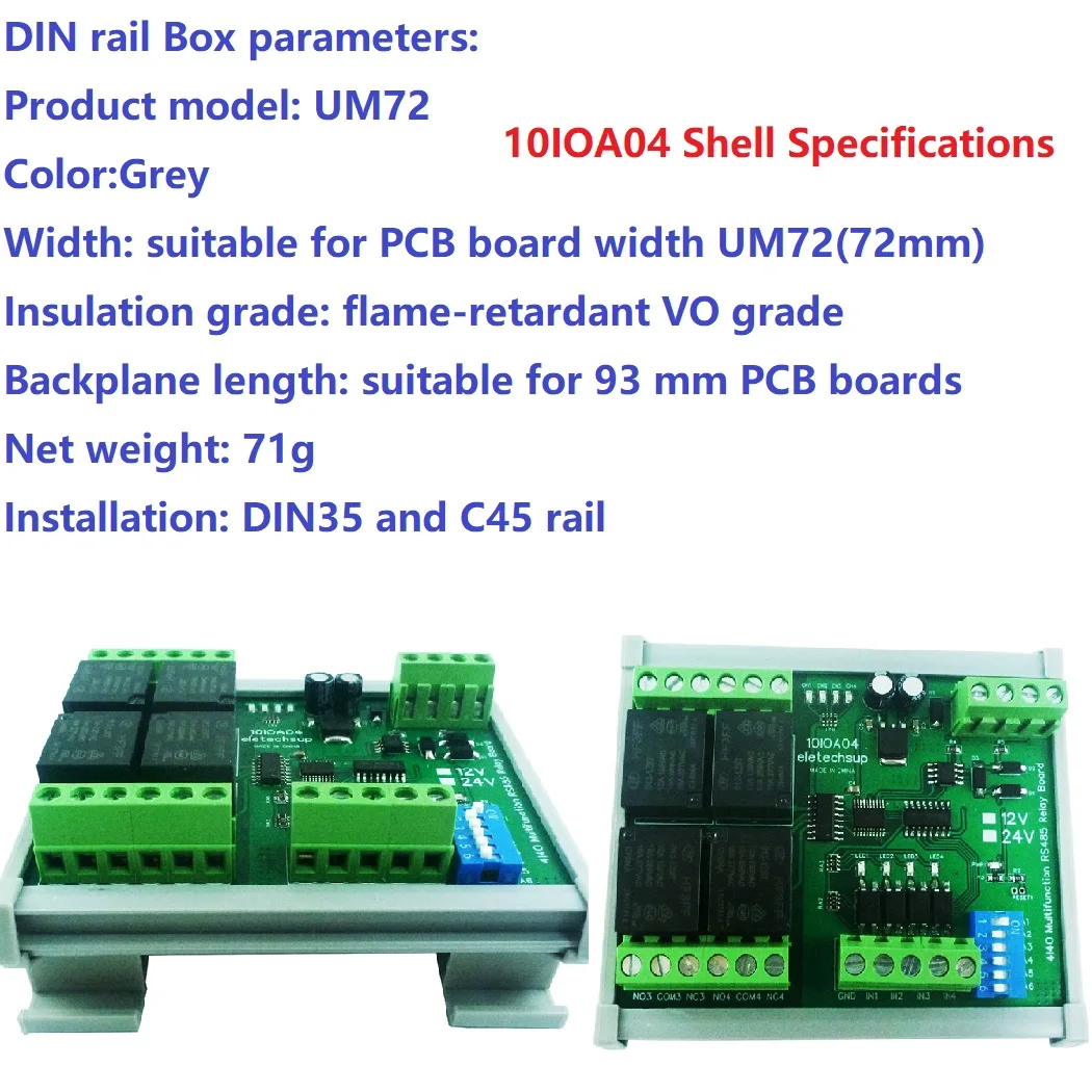 DC 24V 1-12 Channel DI-DO PLC IO Expanding Module Modbus RTU RS485 Relay Switch Board for Smart Home Motor PTZ Security Monitor