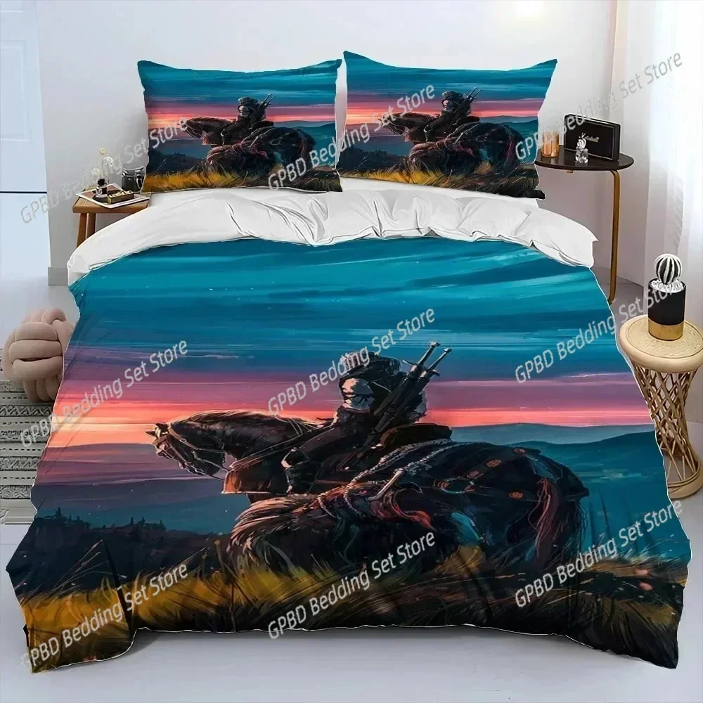 New 3D The W-Witcher Game Gamer cartoon Comfortable Duvet Cover Pillowcase Bedding Set Children Bedroom Decoration Home Textile