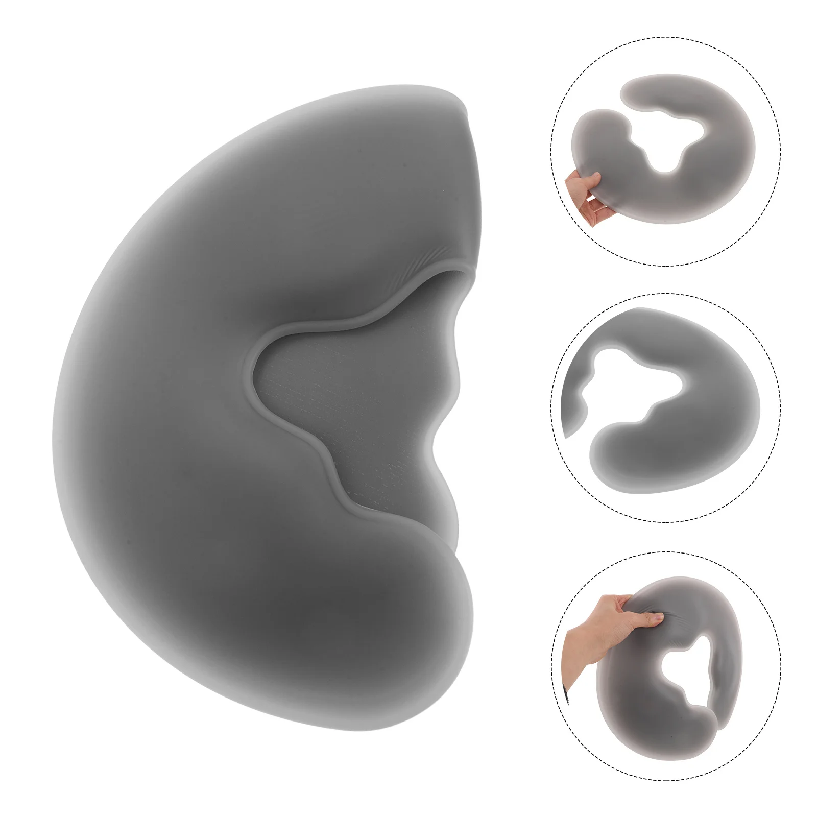 

Silicone Face Massage Pillow Grey U-Shaped Beauty Salon Facial Pillow For Spa Skin Care Headrest Cushion Massage Therapy
