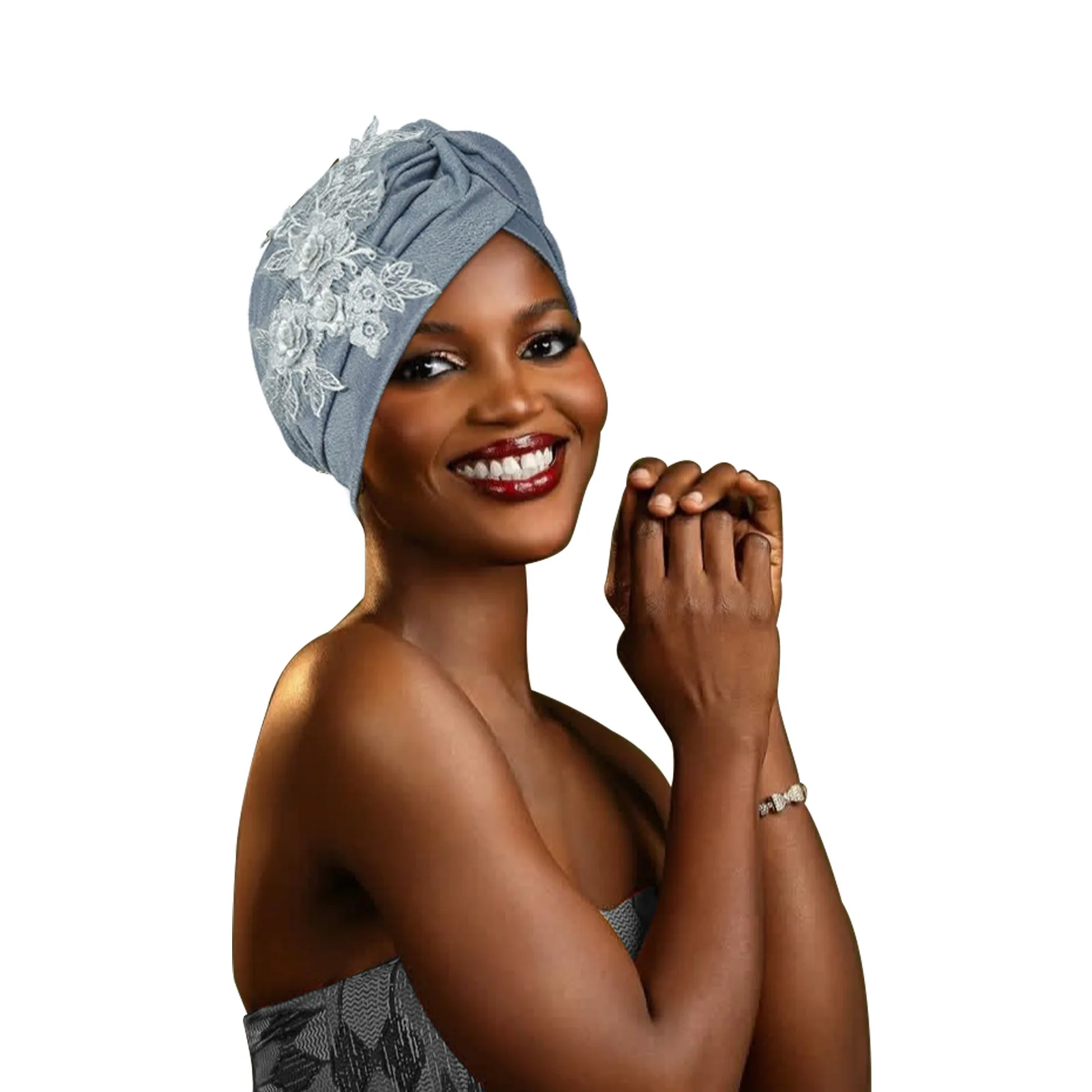 

Pleated Turban Cap for Indian Women Head Wraps Muslim Headscarf Bonnet African Female Headties Bandanas Solid Color Turbante New