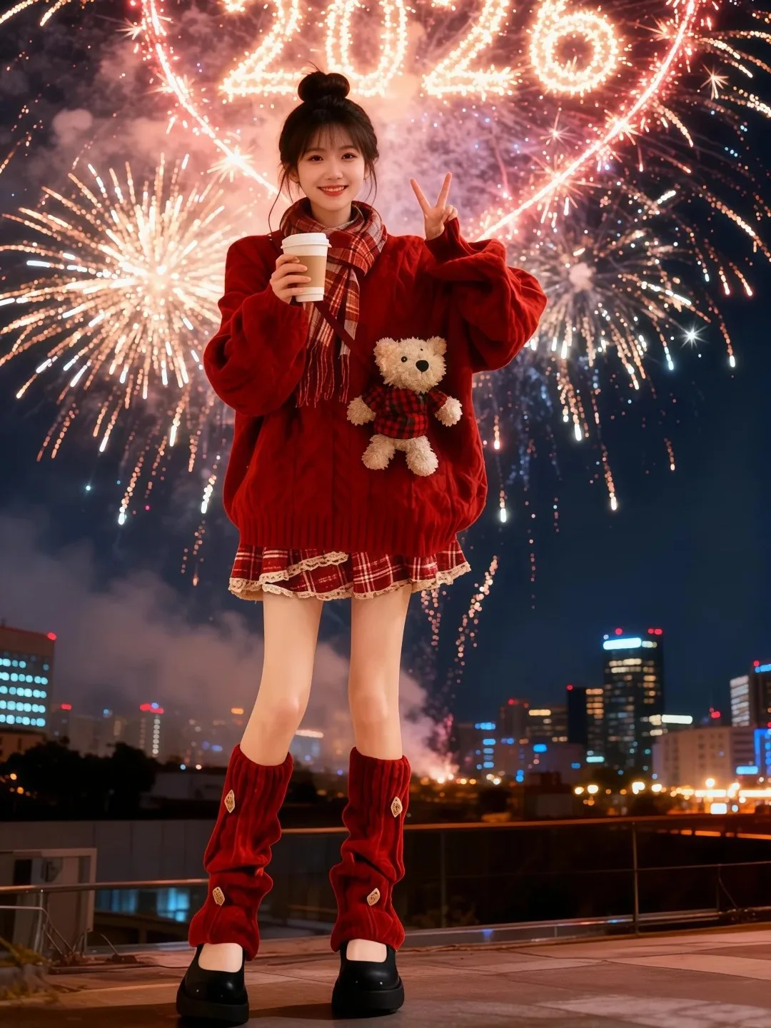 

Winter Knitted Sweater And ort Skirt Set for Girls Loose Twist Design Comfortable Fit Cisas New Year Retro Sle Faio...