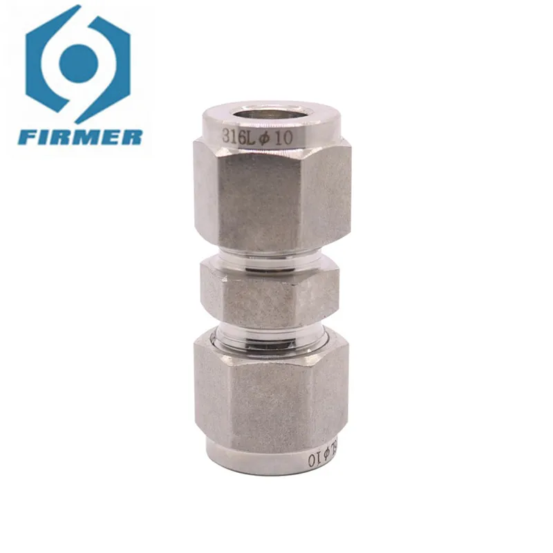 316 Stainless Steel Tube Straight Through Intermediate Joint 5 Pieces Φ3-Φ3~Φ20-Φ20 Strong Connection Support Customization