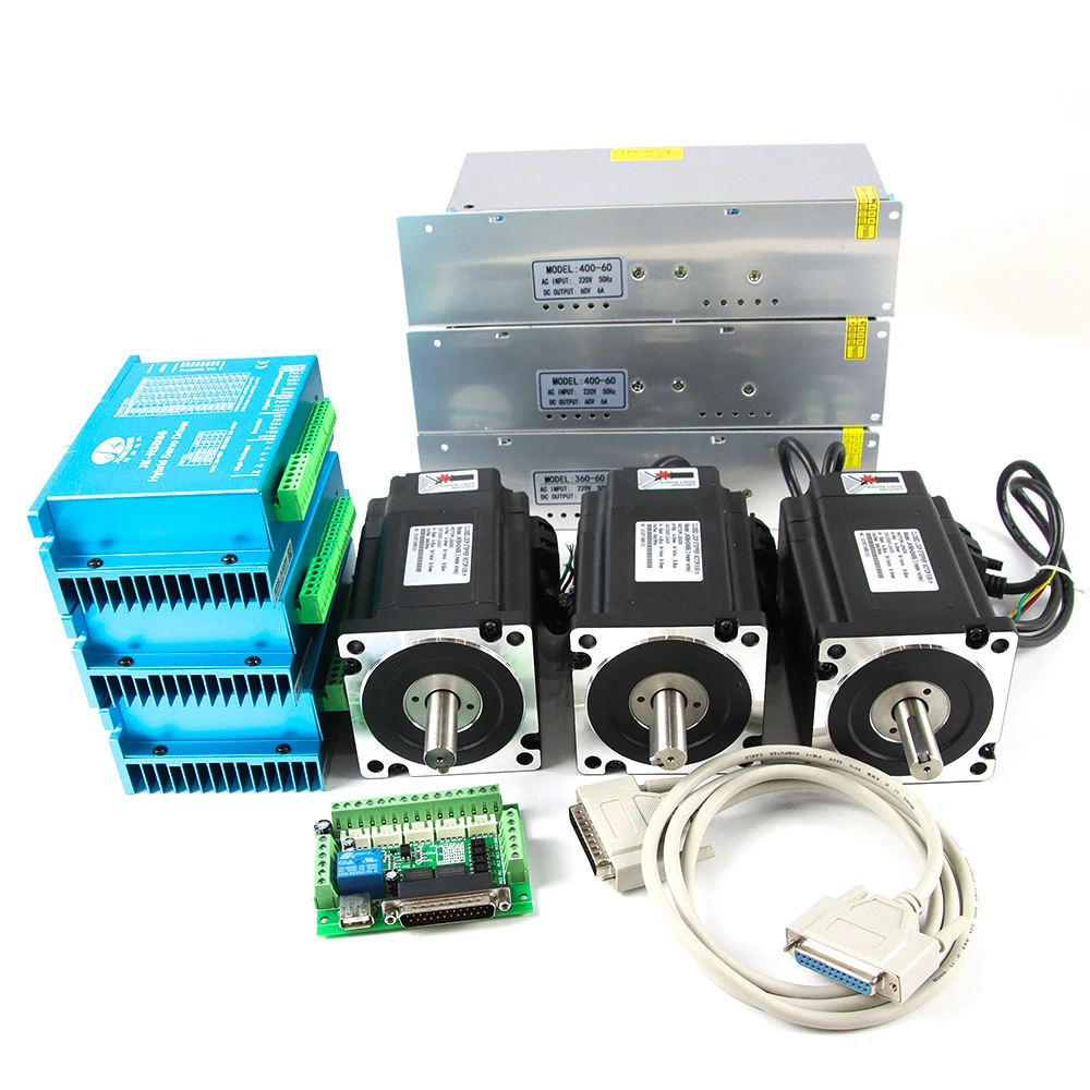 4 / 3 Axis CNC Kit Nema 34 Closed Loop Stepper Motor JKHS86 Driver Power Supply Easy Servo Motor for Router Milling Machine