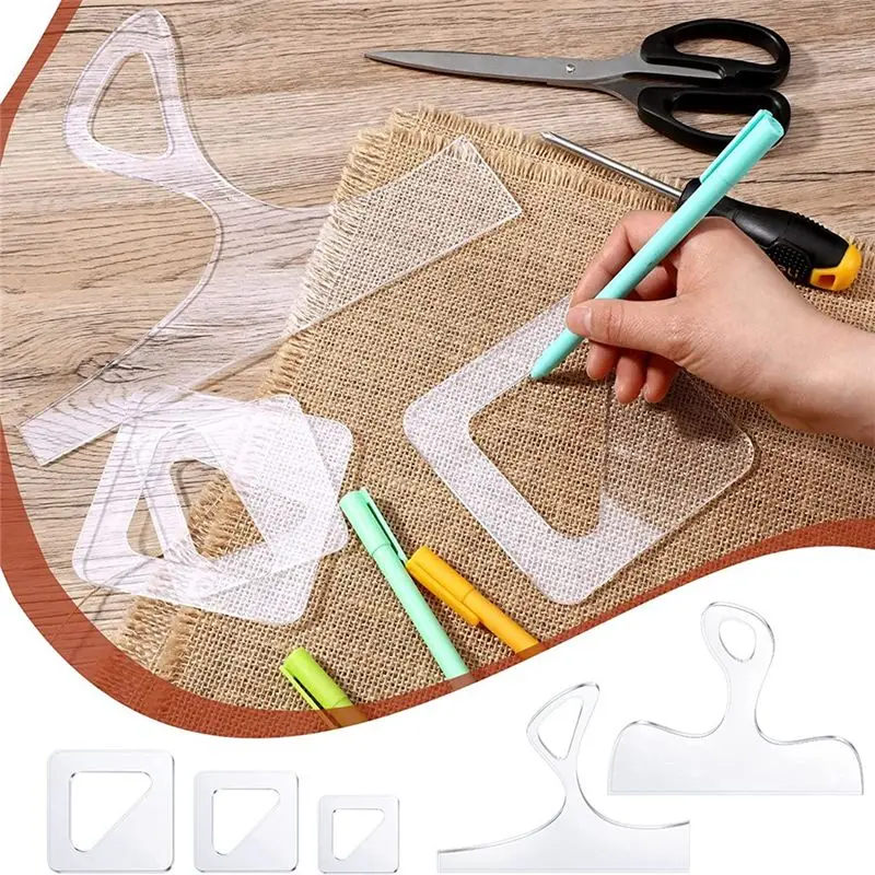 【Clearance Sale】5 Pcs Router Templates for Woodworking Acrylic Templates Angled Curvy Tracing Stencils Guide Tools for Kitchen