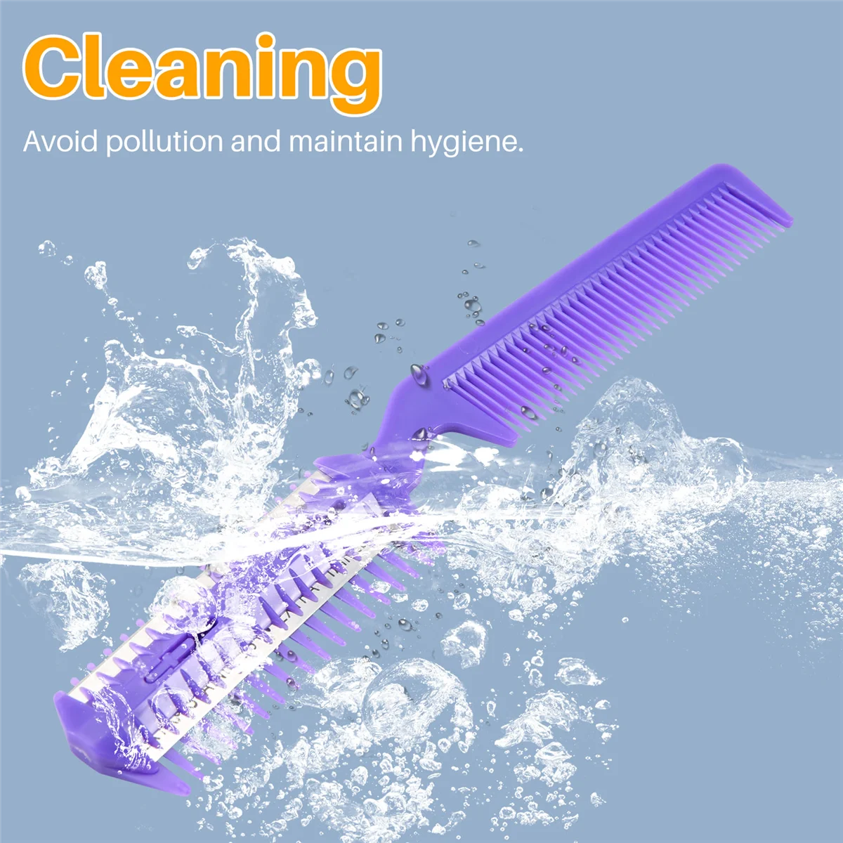 BAADE Металлическое лезвие Бритва Пластиковая расческа для волос Триммер Фиолетовый