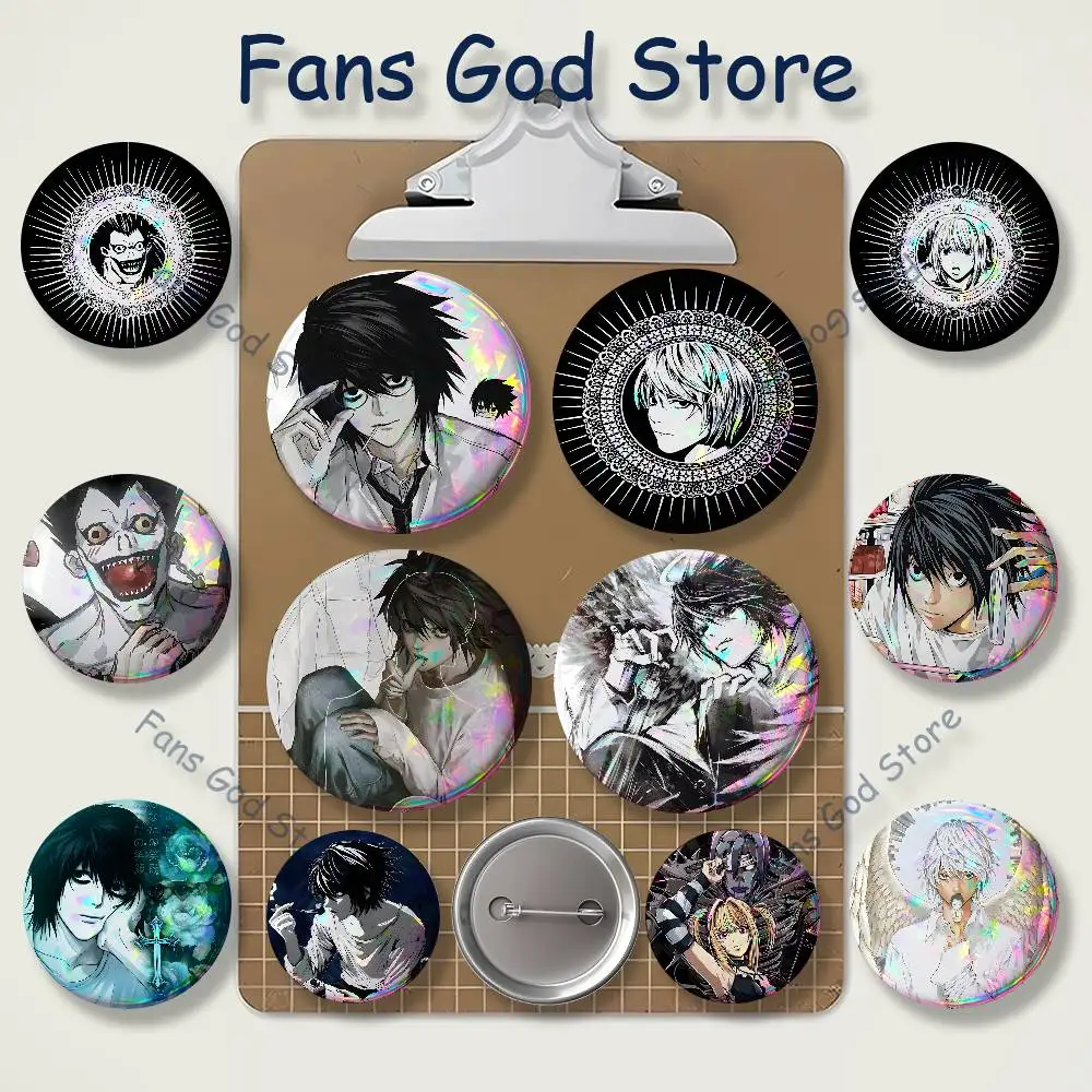 Anime D-Death Notes 22mm,32mm,42mm,58mm,75mm Round Badge Brooch For Various Clothing Backpacks Jewelry Accessories Gift