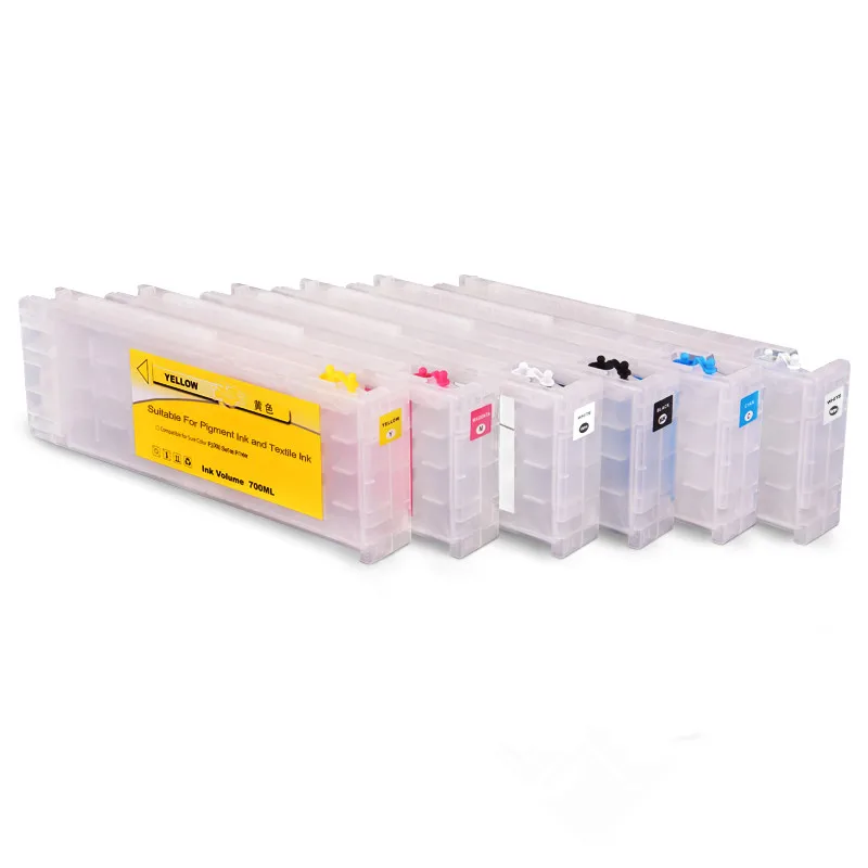 Ocbestjet 6 Colors 600ML/PC T7251-T7254 T725A Empty Refillable White Ink Cartridge With Chip For Epson F2000 Price