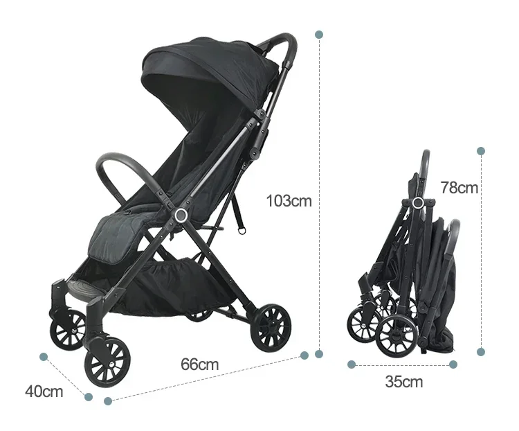 New Design Compact Baby Stroller Light Weight Baby Pram 2 In 1 Lightweight Travel System Stroller 3 In 1 Baby Stroller For Plane