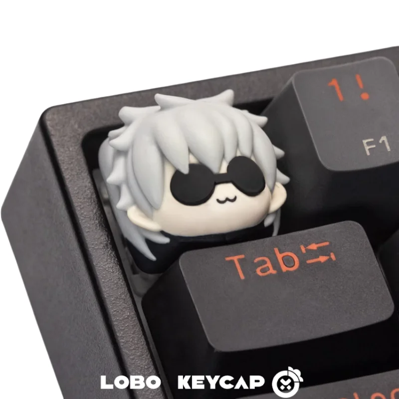 Cute Gojo Satoru Keycap Anime Game Mechanical Keyboard Cherry R4 Profile 3D Resin 1pcs Collectibles Gifts Cross Axis Keycaps