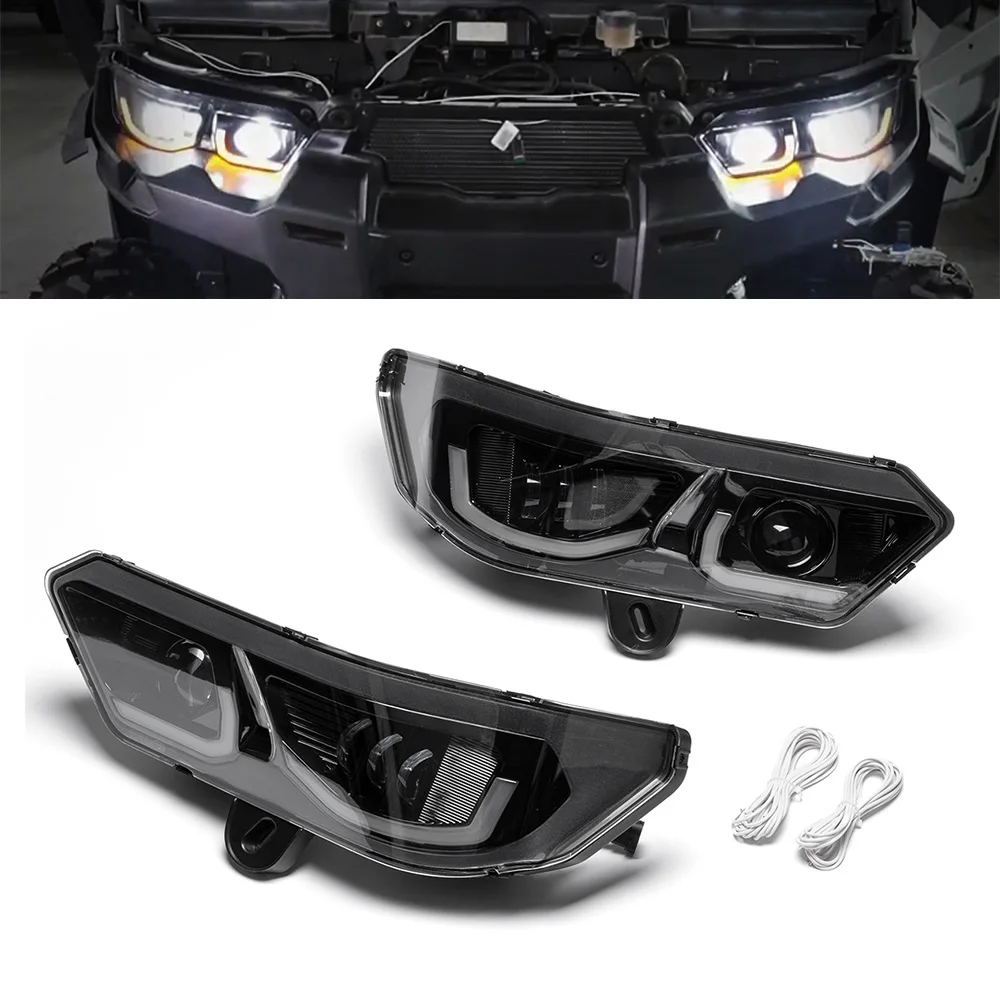 

For Can-Am Defender HD5/7/8/9/10 HD7 HD9 PRO HD10 MAX LED Headlights Assembly Kit Head Lights Headlamps DRL Turn Signal Light