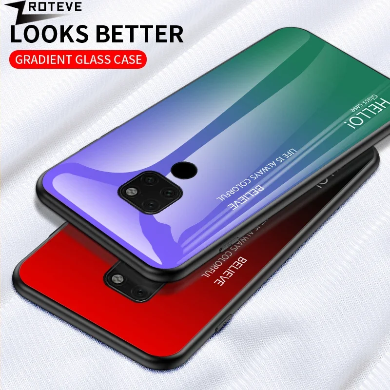 Mate20X Case ZROTEVE Gradient Tempered Glass Cover For Huawei Mate 20 20X 30 40 Pro Plus Mate20 Mate20Lite Mate30 Mate40 Cases