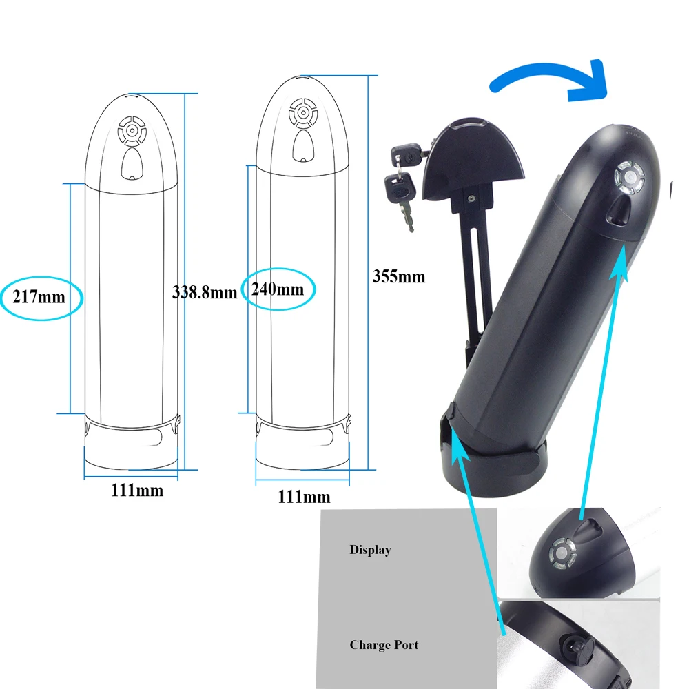 

Lankeleisi XF4000 ZRide Lithium-ion Water Bottle Dolphin E-bike Battery 48V 10.4Ah 11.6Ah 12.8Ah for Electric Bike