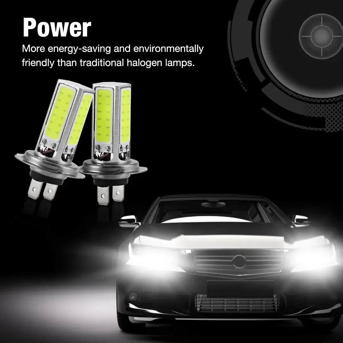 2x H7 COB LED Headlight Bulbs Kit Fog Light High Low Beam Super Bright White DRL H4 H8 H9 H11 9005 9006 Lamps For Car 12V 6000K