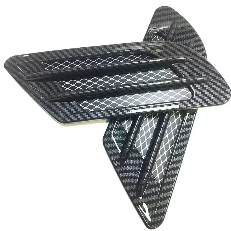 2Pcs Car Side Decoration Air Flow Vent Air Intake Vents Grille Covers Ventilation Panel Stickers Car Body Exterior Modification