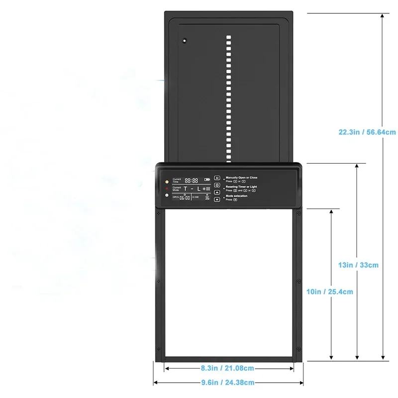 Imagem -05 - Porta Automática do Galinheiro Carregamento Movido a Energia Solar Auto Porta de Frango Modos com Temporizador e Light Senso Novo
