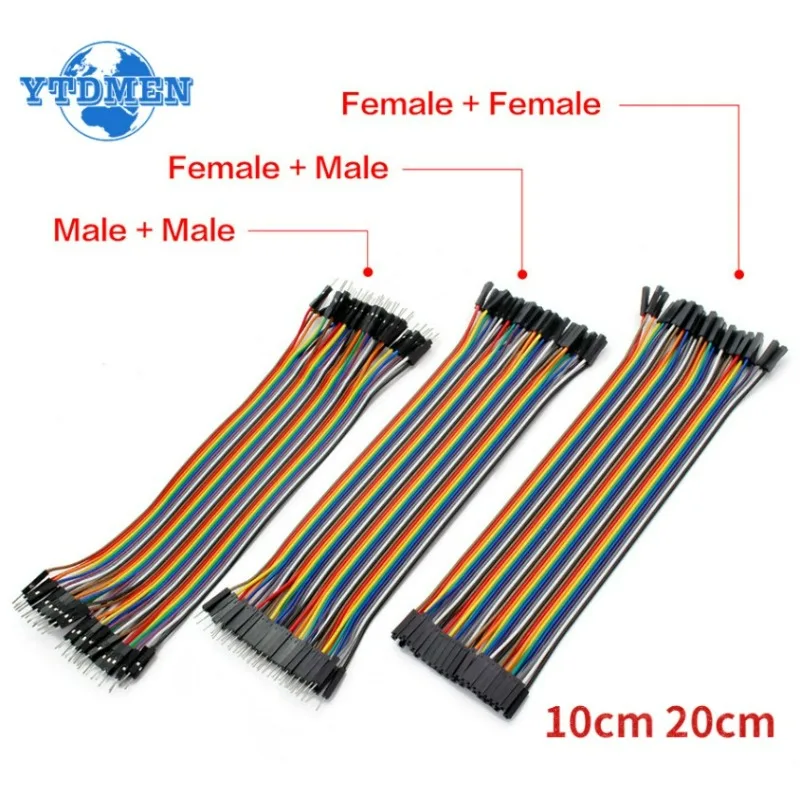 Breadboard Jumper Wire Dupont Cable 40pin cable male to male + female to female 10cm 20cm for arduino electronic diy