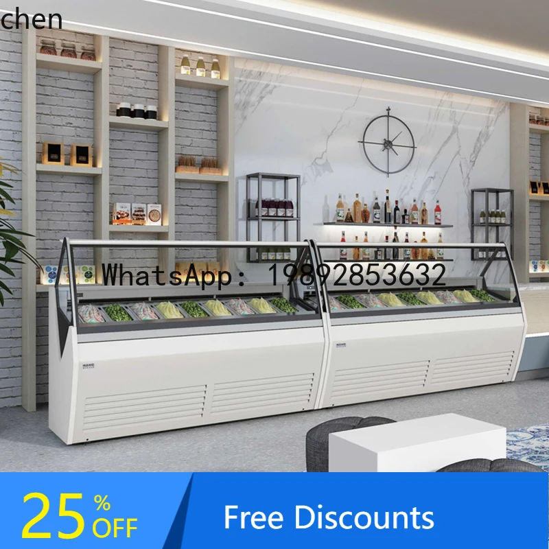 BB  flagship store glass ice cream display cabinet ice cream sales cabinet refrigerator