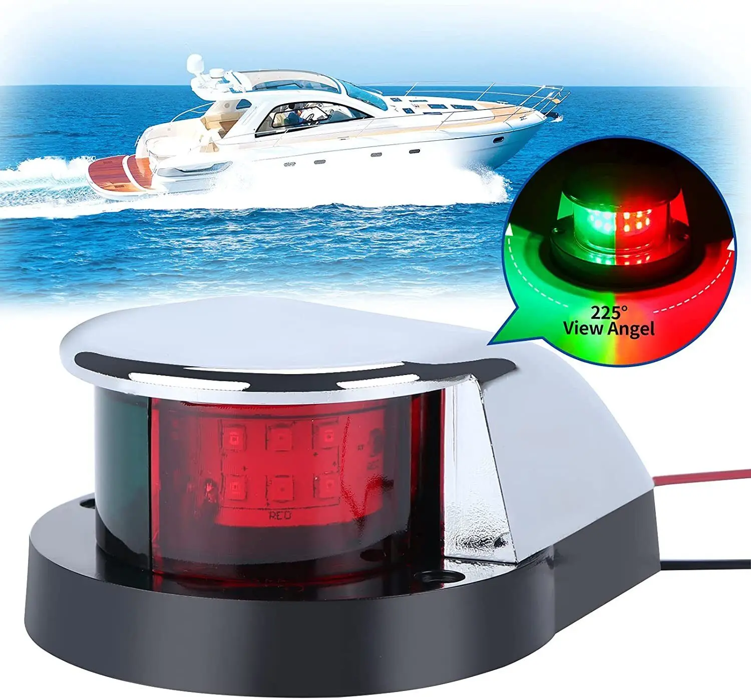 

Boat Accessories 12V LED Bow Navigation Light Red Green Sailing Signal Light for Marine For Boat Yacht Warning Light