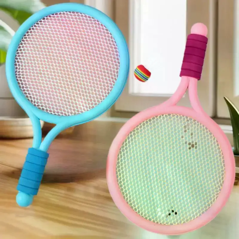 مضارب التنس وكرة الريشة للأطفال، مجموعة ألعاب رياضية تفاعلية خفيفة الوزن للأطفال #5
