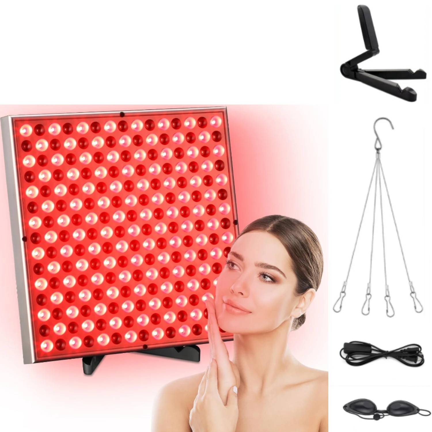 

Панель для терапии красным светом с подставкой 660 и 850 нм Инфракрасная и красная комбинированная светотерапевтическая лампа для ухода за кожей тела и лица, облегчение боли в мышцах