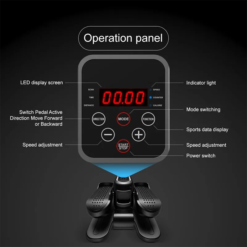 Portable Mini Fitness Car Exercise Stepper Elliptical Machine Under-Table Leg Workout with Power Remote Control