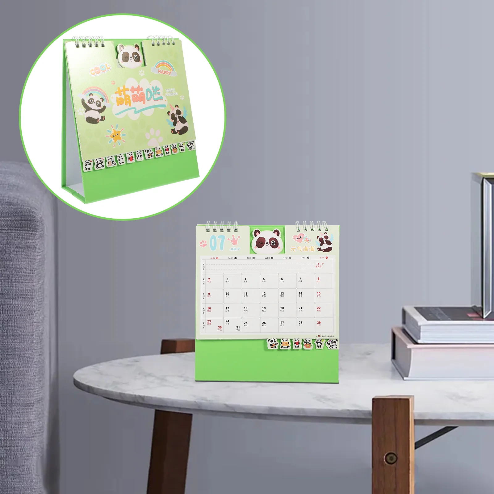 

Mini Cartoon Desk Calendar Decor Steel Coil Spiral Tabletop Planing Calendars 2023