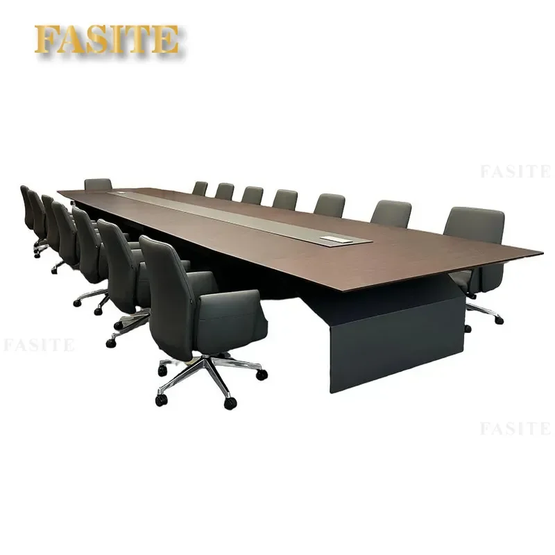 For New Chinese Style Solid Wood Conference Table Modern Simple Long High End Business Meeting Reception Desk