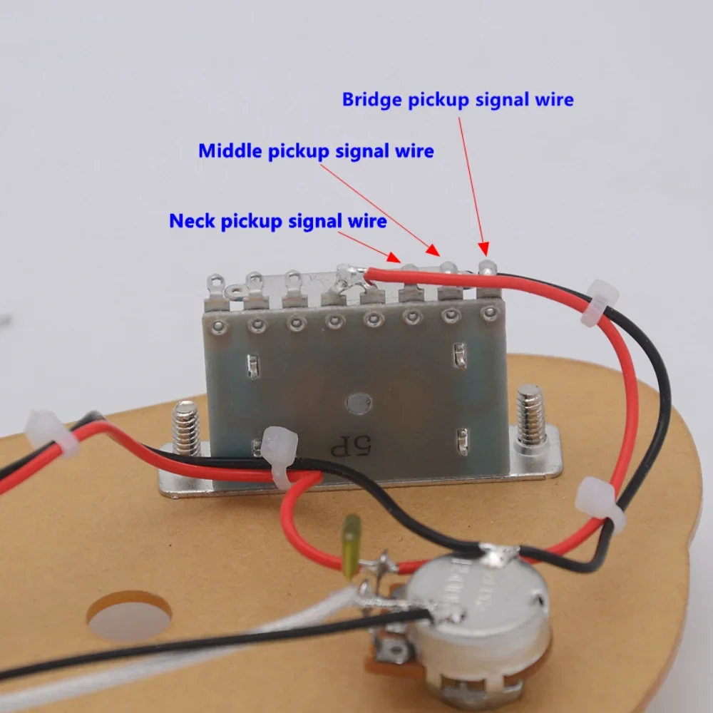 HSH ( 2x 500K Pots + 5-Way Switch + Jack ) for ST Electric Guitar Wiring Harness