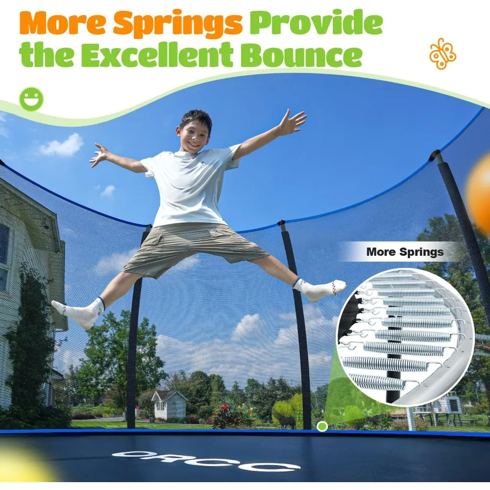 Capaciteit Trampoline met Basketbalring Watersproeier Spiraalvormige Grondpennen Outdoor Yard Trampolines voor Kinderen Volwassenen