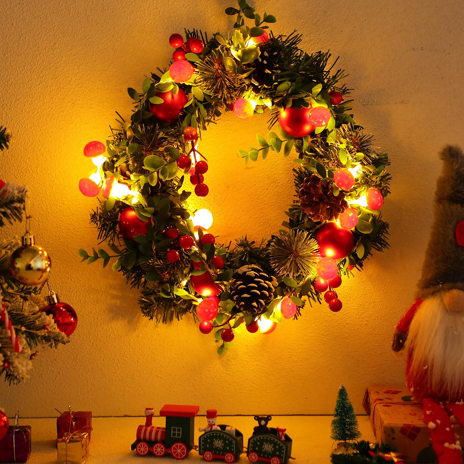 20 LED Lampki Grzybki Dekoracyjne Lampki Sznurowe Ciepłe Świąteczne Imprezowe Do Domu Ogrodu Lampki LED Dekoracyjne