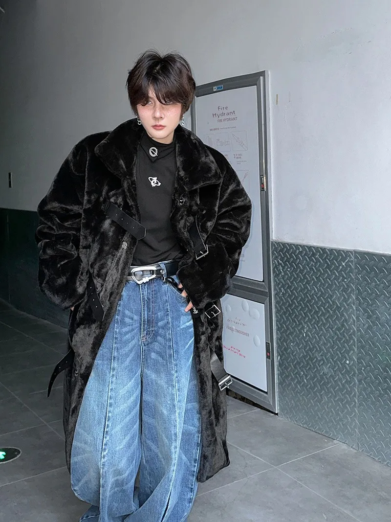 เสื้อโค้ทขนเฟอร์เทียมแบบยาวสำหรับฤดูหนาว  สำหรับผู้หญิงและผู้ชาย  แฟชั่นลำลอง  กันลม  อุ่นสบาย  เหมาะสำหรับใส่เดินทาง