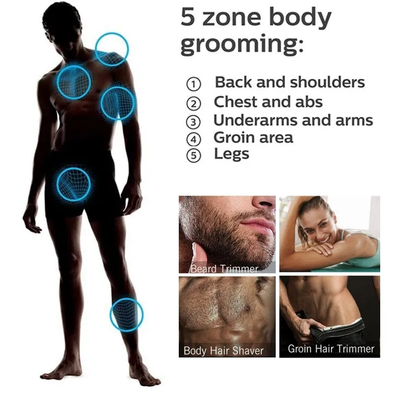 ماكينة حلاقة كهربائية للوجه والجسم للرجال قابلة للغسل ماكينة تشذيب اللحية والجسم كرة رطبة وجافة ماكينة حلاقة كهربائية للوجه قابلة لإعادة الشحن