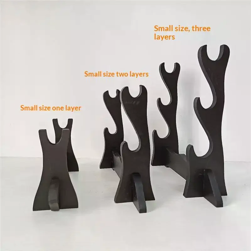 /HTF/Wooden Mini Knife Stand Stable Non Slip Base For Displaying Small Samurai s Collectibles On Home Desktop Black