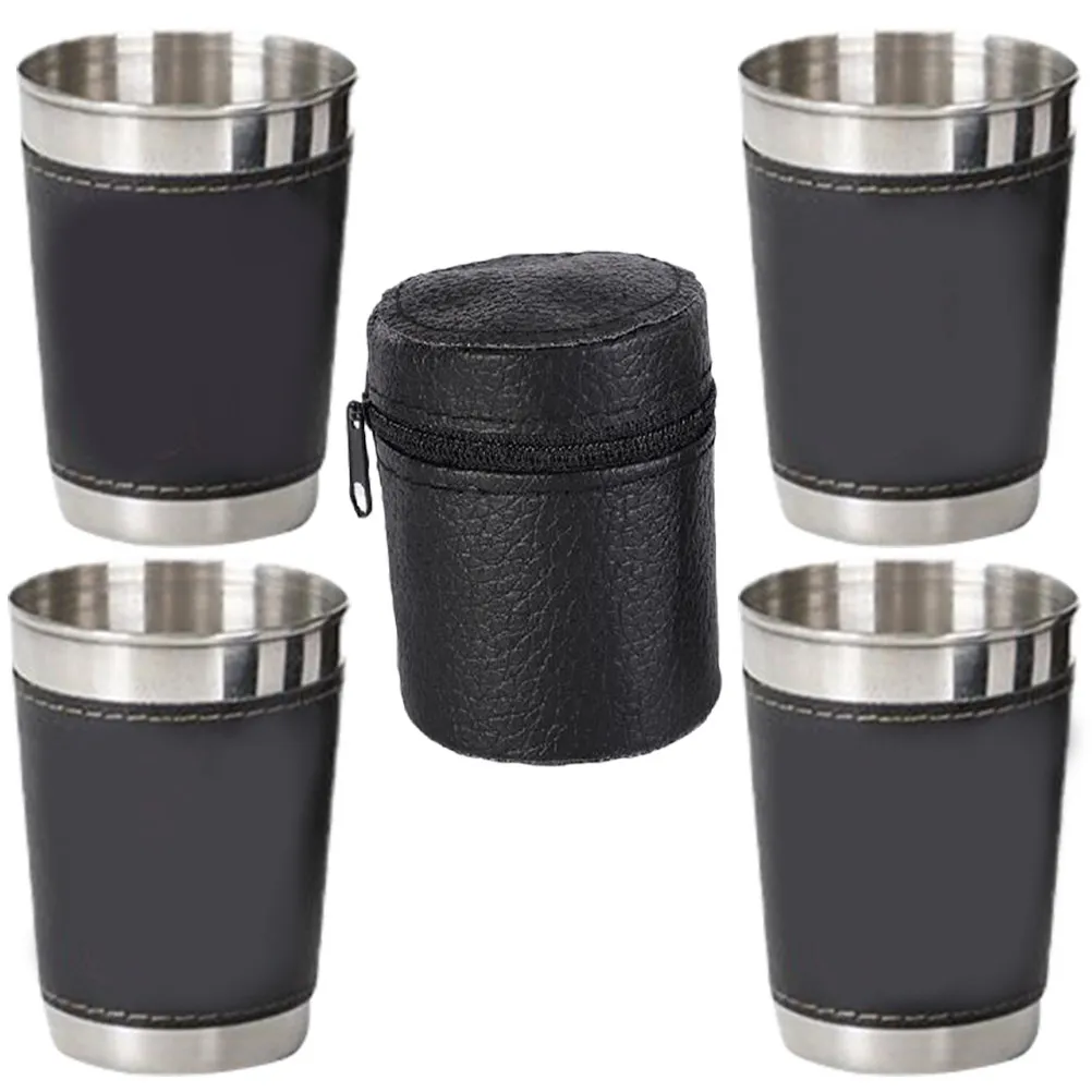 1Set Stainless Steel White Wine Cups Small Portable Metal Cups Camping Picnic Travel Water Mug Stainless Steel Wine Cup