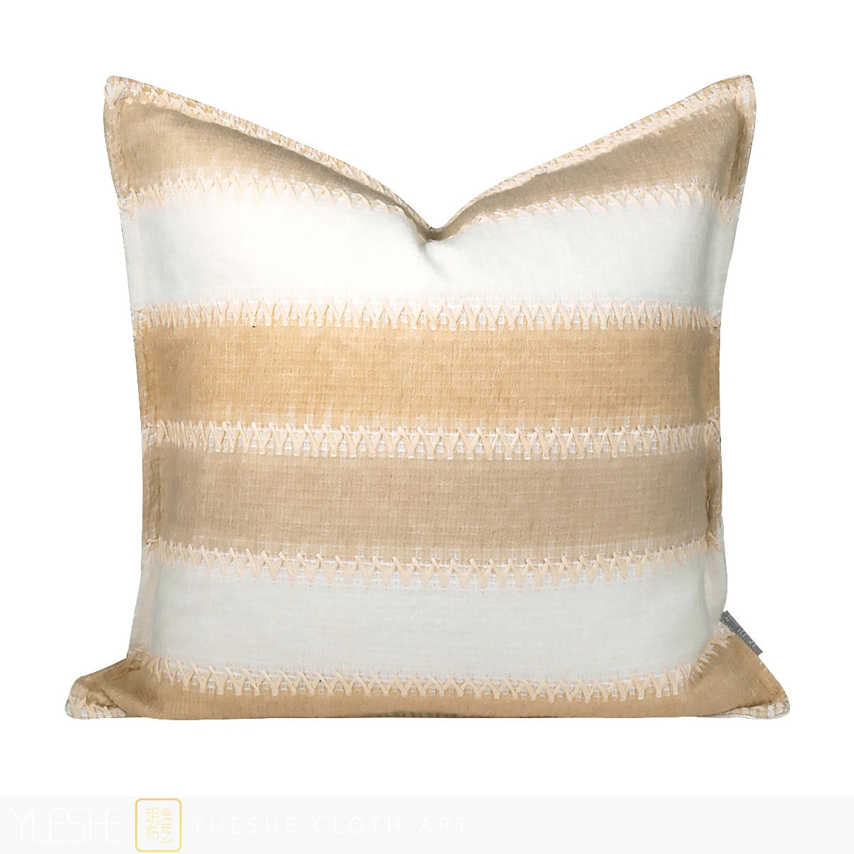 Soft fitting model room pillow sofa living room light luxury beige white knitting pillow square pillow bedside cushion cover