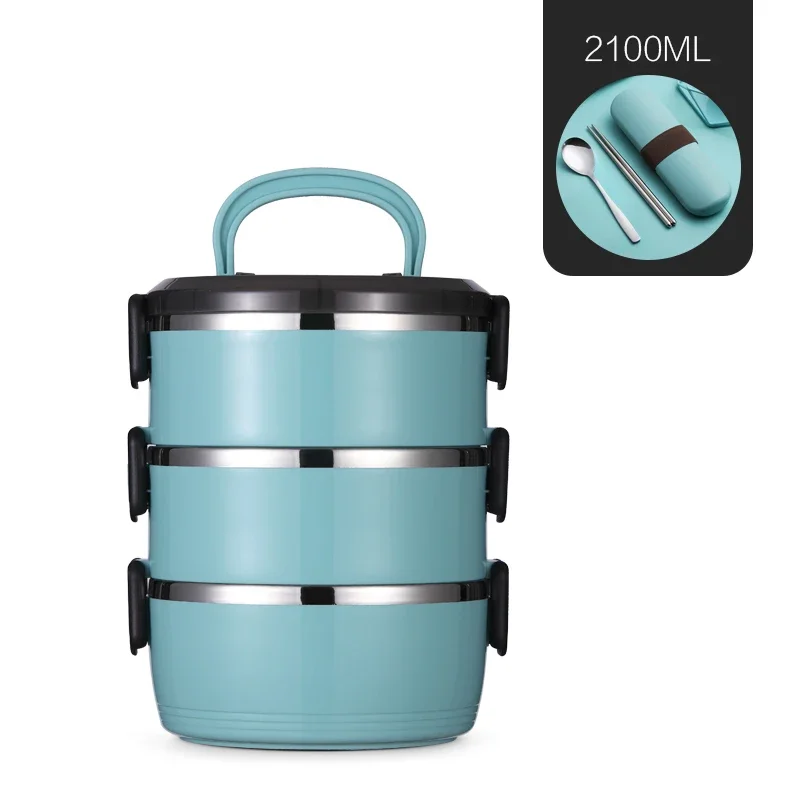 304 Stainless Steel Thermal Lunch Box Leakproof Office Student Camping Thermos Bento Boxs Portable Food Storage Container Set