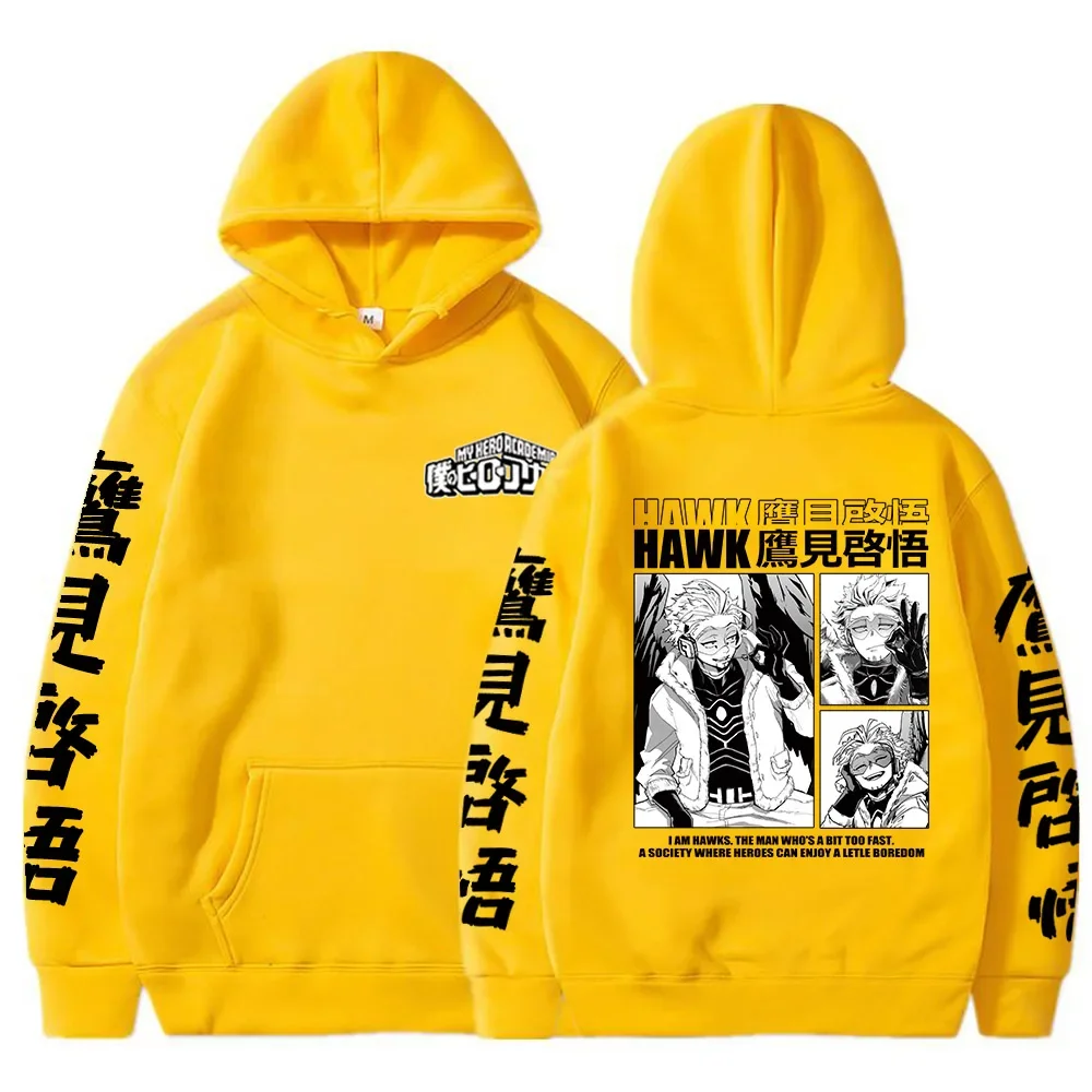 Anime My Hero Academia MHA Hawk Manga Icons Hoodies Sweatshirt Boku No Hero Academia Gift Clothing Sudadera Felpa Sweatshirt