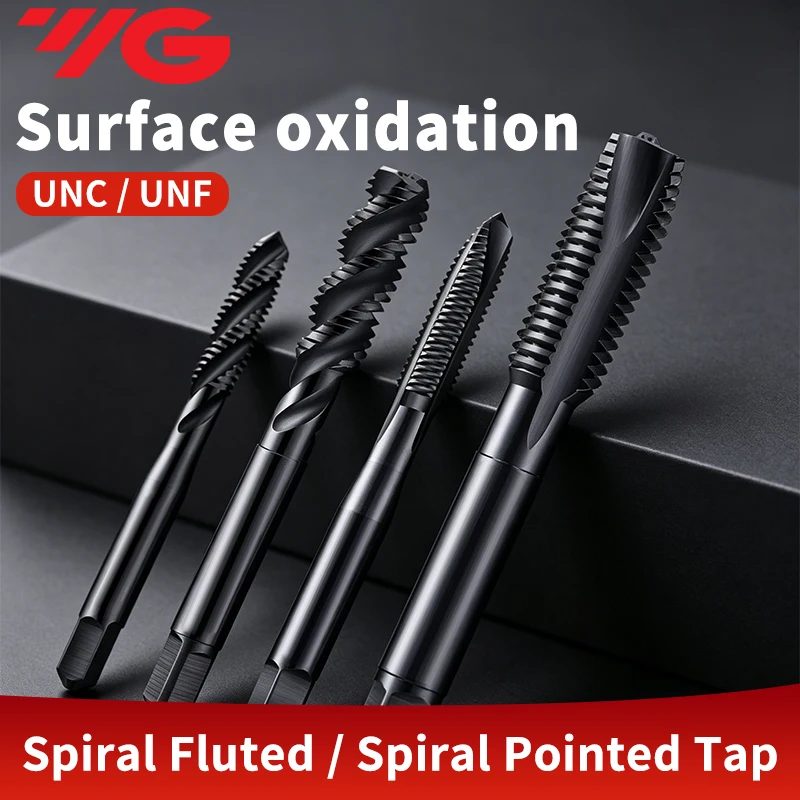 

Korea YG HSS-E American INOX Spiral Fluted Tap UNC/UNF 0-80 2-56 4-40~3/4-10 Spiral Pointed Taps 1PCS