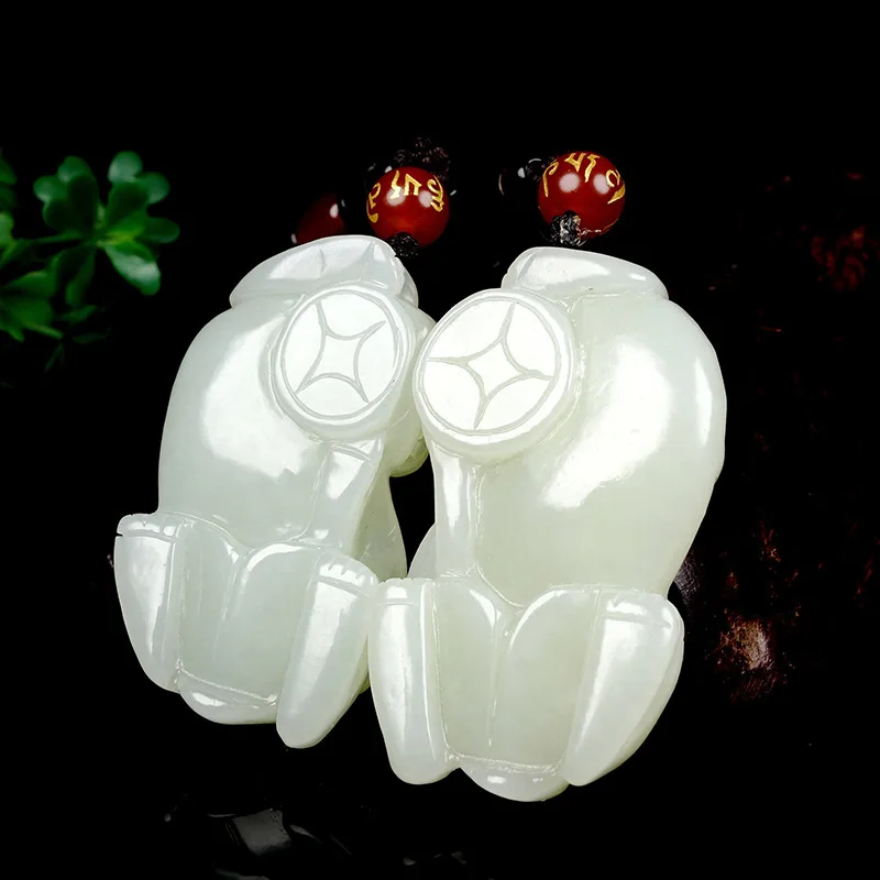 

Fine Jewelry Natural Hetian Nephrite Jade White Jade Tyrant Ruyi Pixiu Men and Women's Style