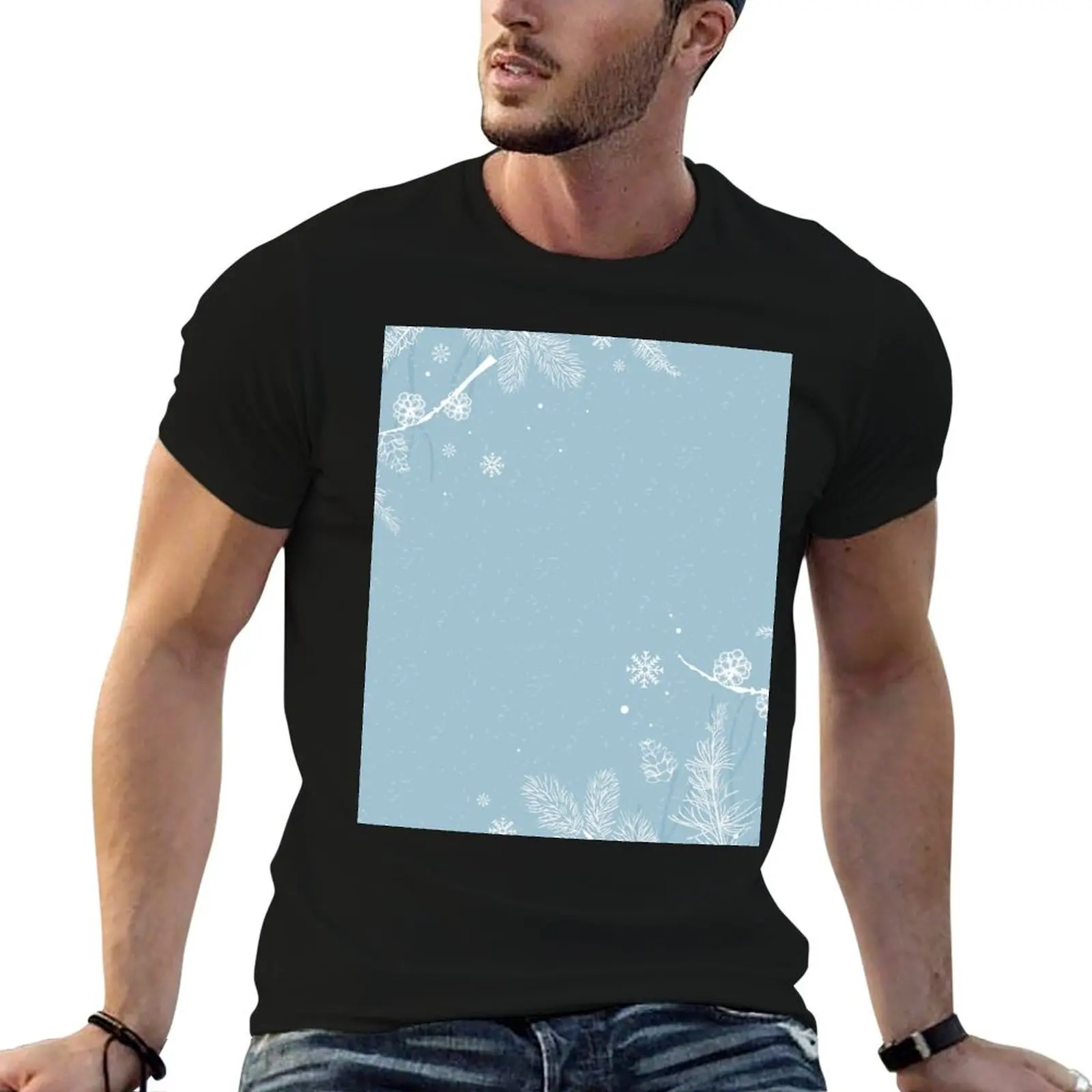 Baby Blue Winter Wonderland T-Shirt Plus Size Gym Sports T-Shirt