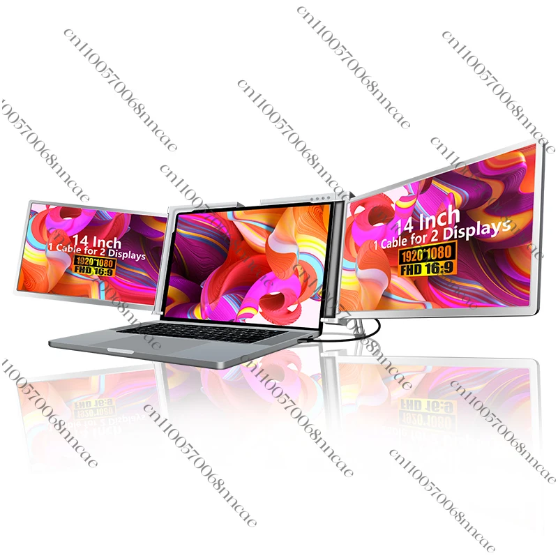 14 Inch Portable IPS LED Widescreen Monitor with LED Backlit USB and Type C Interfaces for Gaming and Business Use