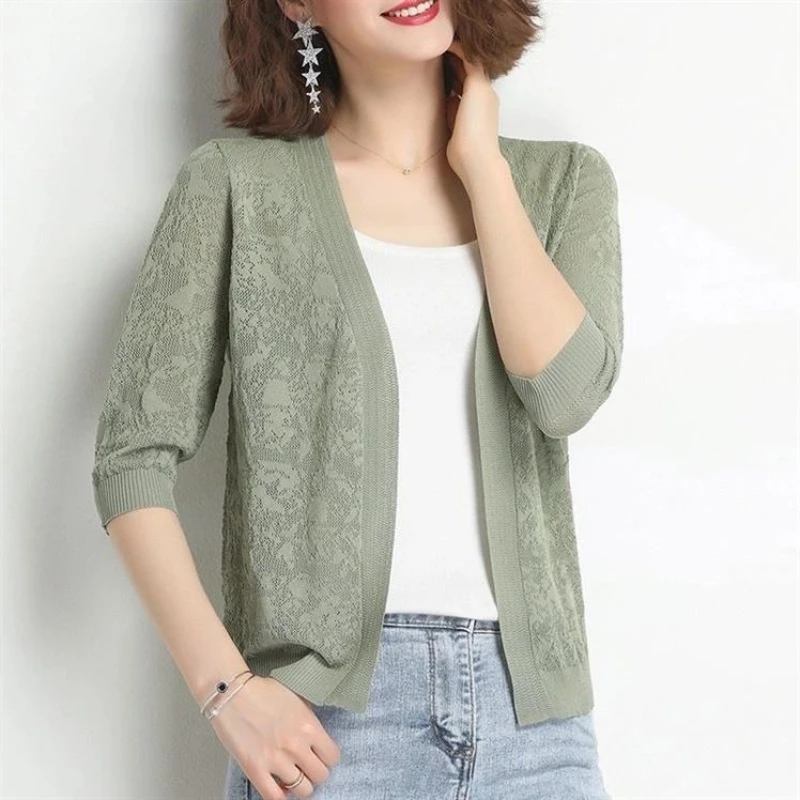 Basic Jackets Women Summer Mother Comfort Simple Hollow Out Tender Fashionable Elegant Design All-match Casual Куртка Женская