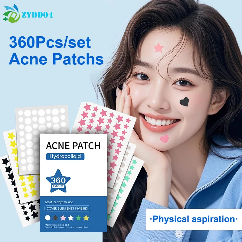 

●360Pcs Colorful Invisible Pimple Removal Anti-Acne Hydrocolloid Patches Spots Marks Concealer Beauty Makeup Tool Repair Sticker