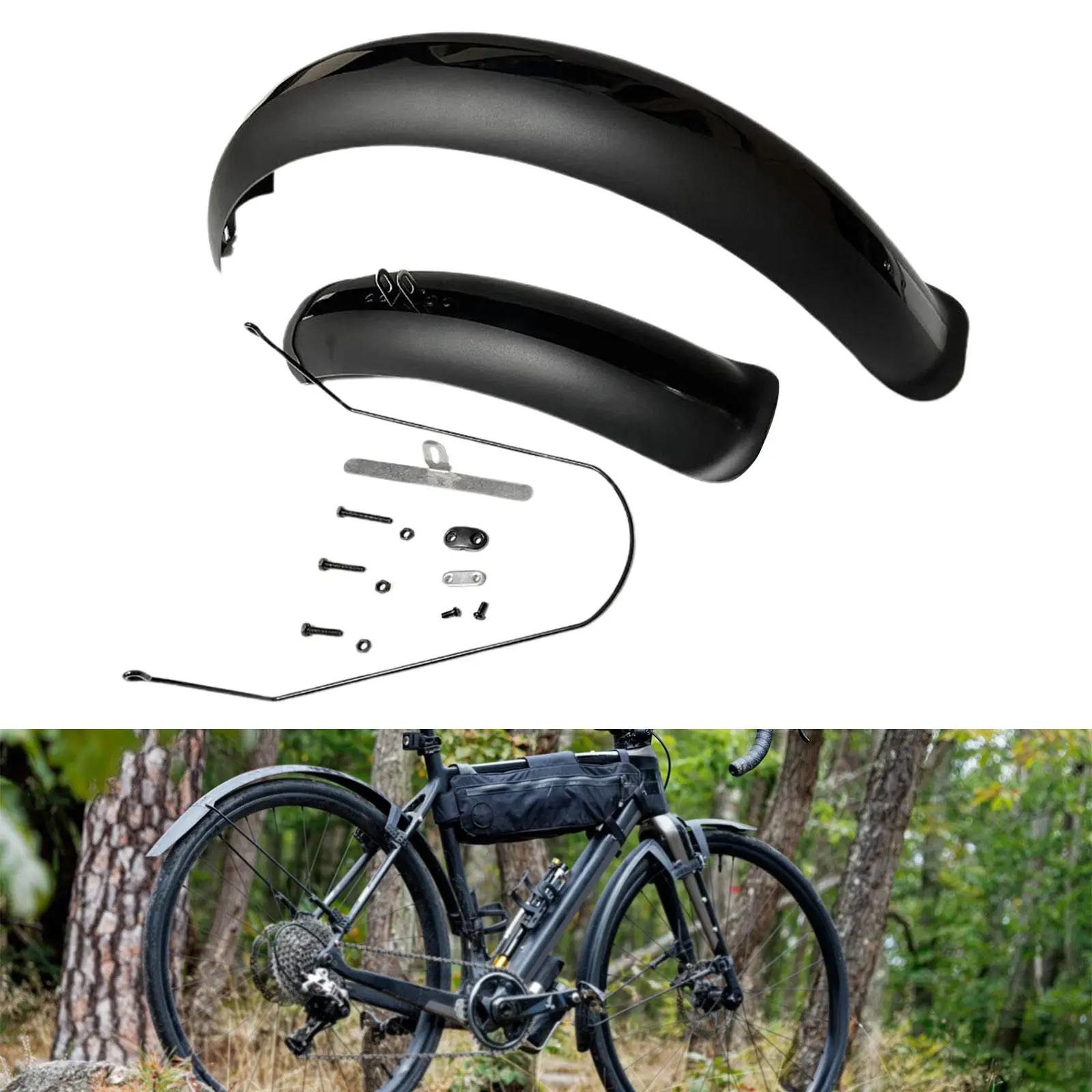 

Mountain Bike Mudguard Kit Front Rear Thicken Widen Fenders Mud Protector Road Bike Parts for Bicycle 26x4.0