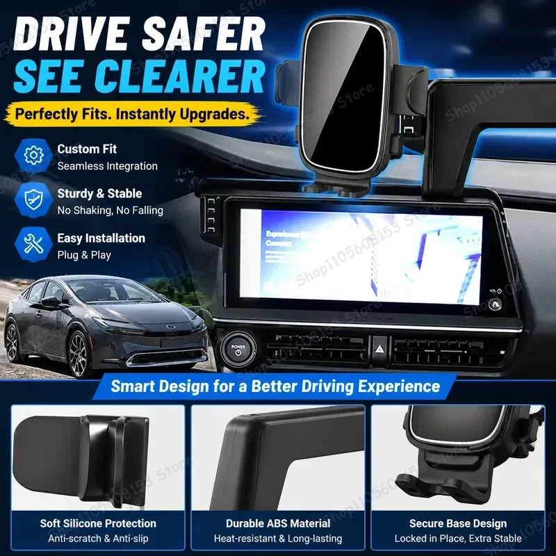 For Toyota Prius 2022 2023 2024 2025 2026 60 Series Clip On Phone Mount Adjustable Car Holder Stable No Shake Dashboard