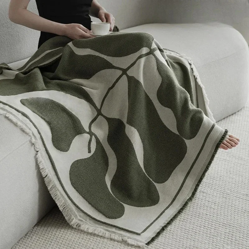 Super sofa texture throw blanket soft bed end light luxury cotton throw blanket