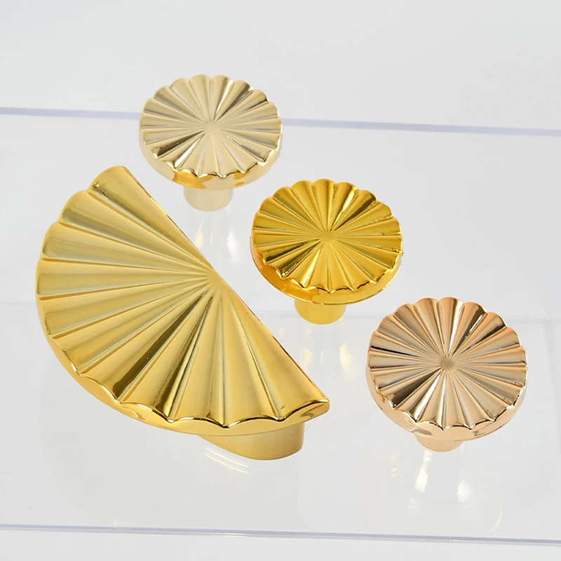 1PCS Simple Style Circular Plastic Simple Edge Cabinet Bedroom Door Handle Drawer Cabinet Wardrobe Door Fan-shaped Handle